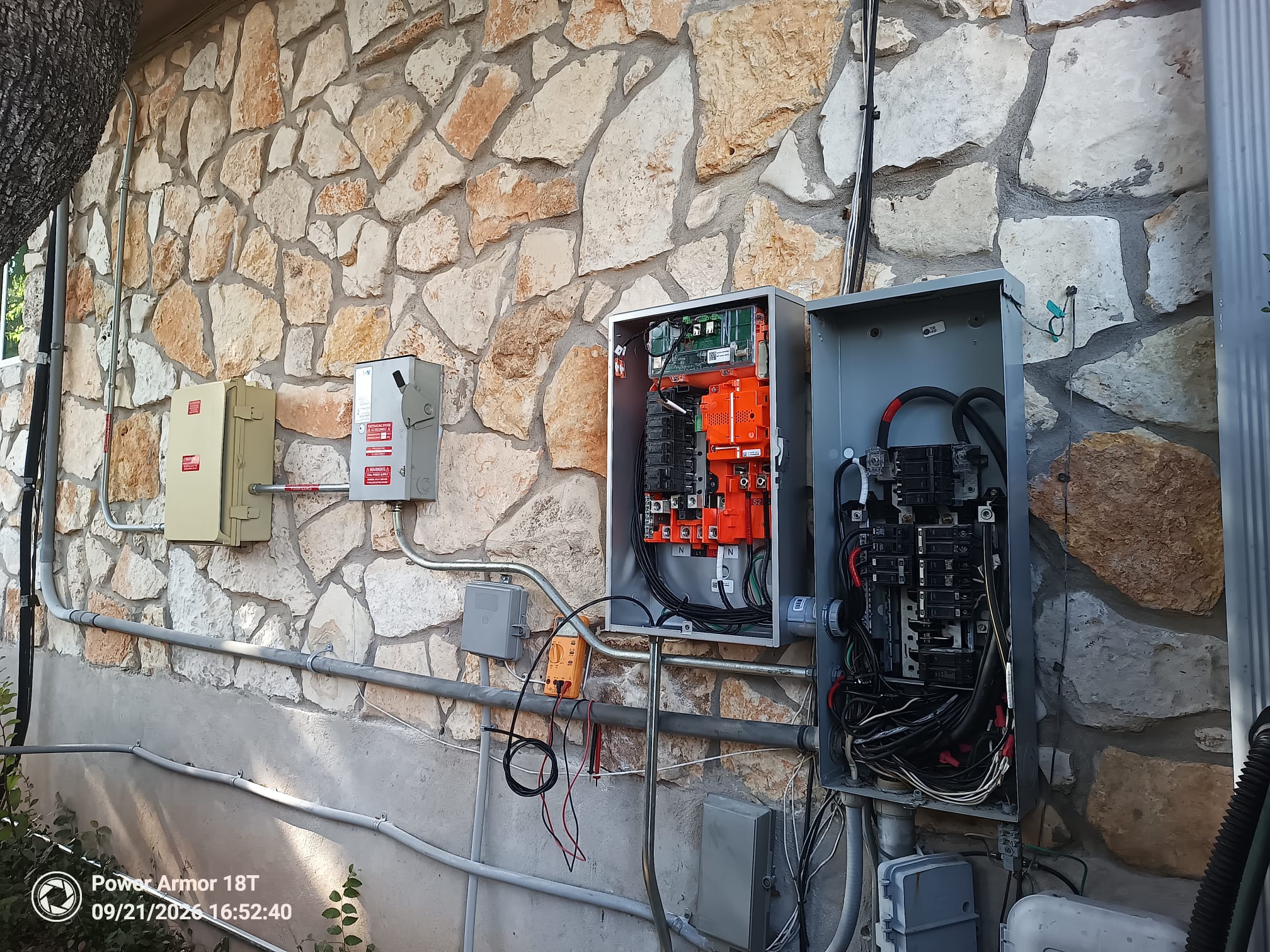 Tesla Powershare Gateway and adjacent electrical equipment during installation